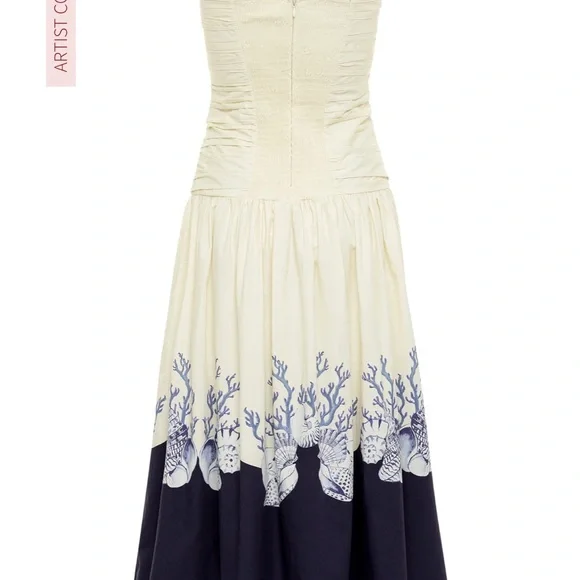 Carolina K Malla Strapless Drop-Waist Midi Dress - New with Tags - Picture 3 of 8